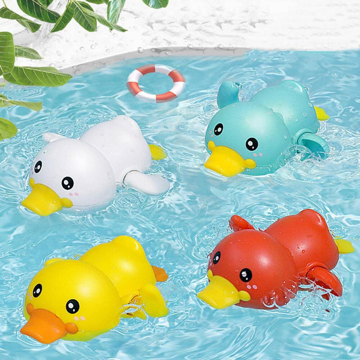 Cute Yellow Duck Bath Toys Set