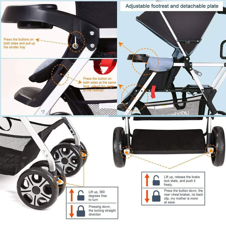 cynebaby™ Baby Stroller For 2 babies