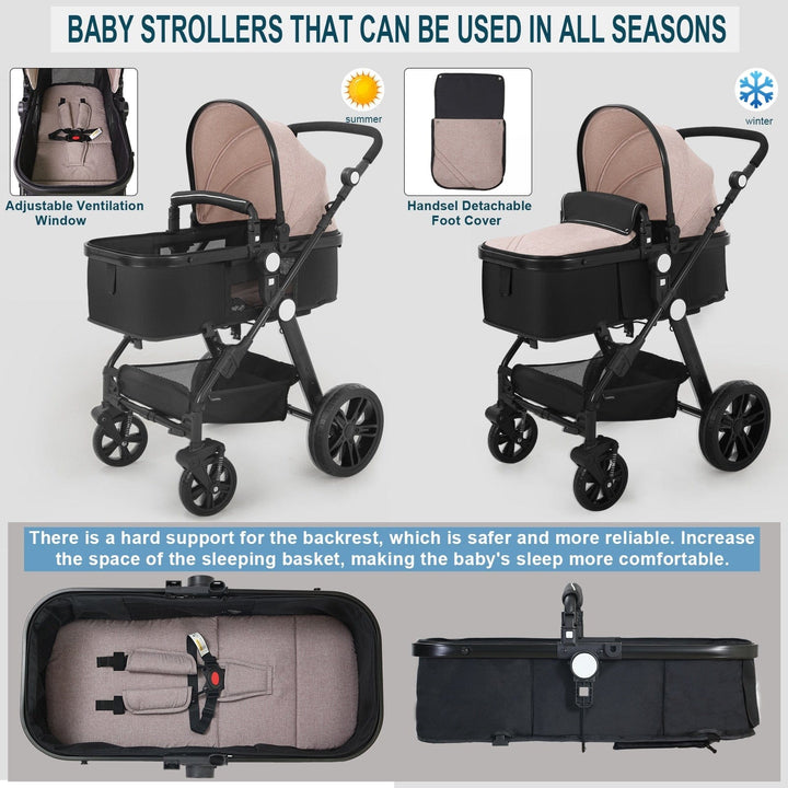 CyneBaby High-view Baby Stroller With Reversible Cradle