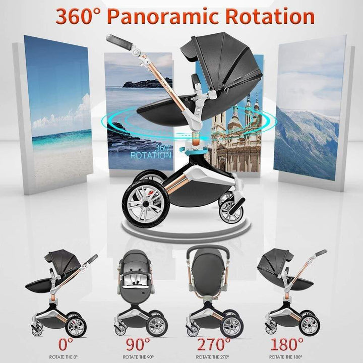 Hot Mom™ Luxurious 360° 2 in 1 Baby Stroller