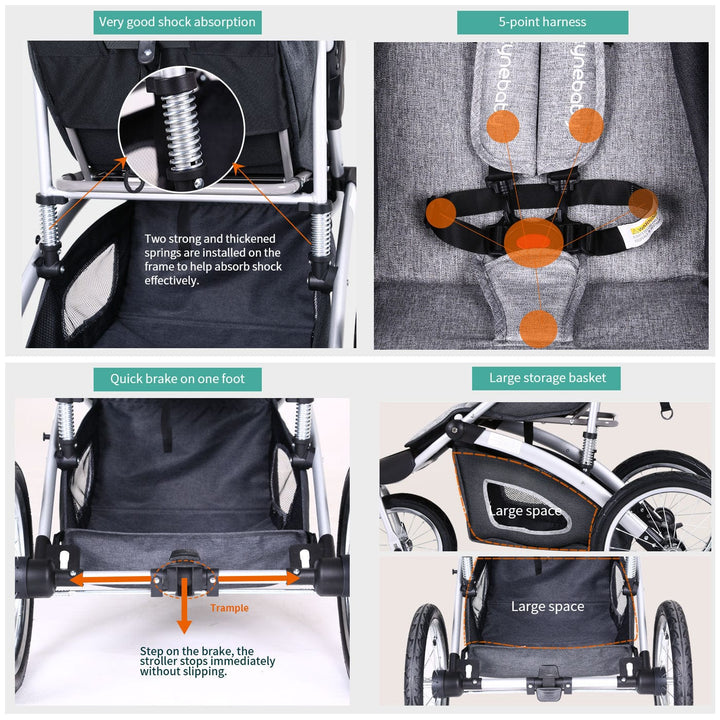 Cynababy™ Fun&Run® Jogging Baby Stroller I Ultra-Light Stroller For Your Travel Journey