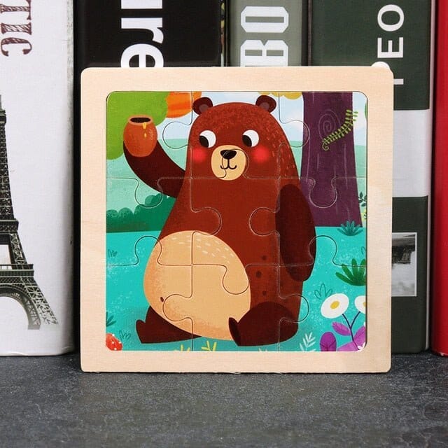 Kids Wooden Puzzle - Cartoon Animal