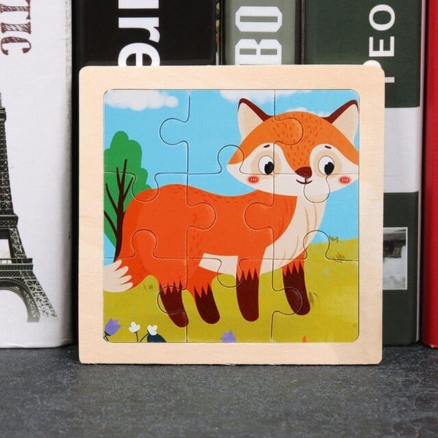 Kids Wooden Puzzle - Cartoon Animal