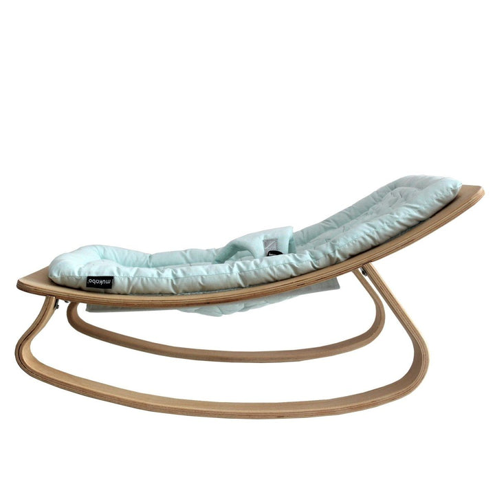 Natural Wooden Organic Cotton Cushion Baby Rocker