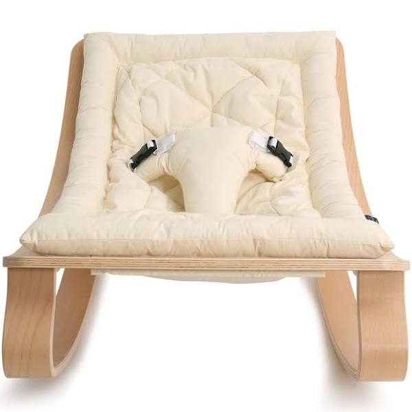 Natural Wooden Organic Cotton Cushion Baby Rocker