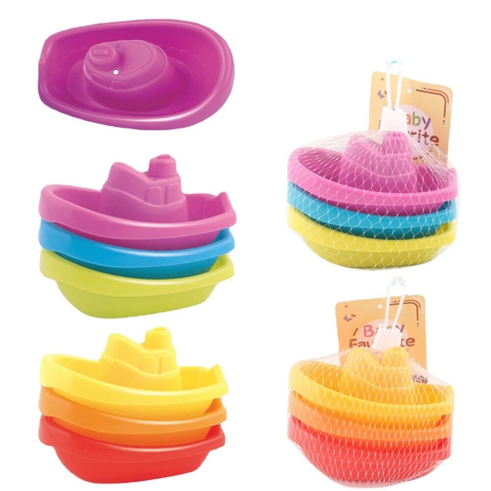 Stacking Boat Bath Toy Set - Fun and Educational for Babies