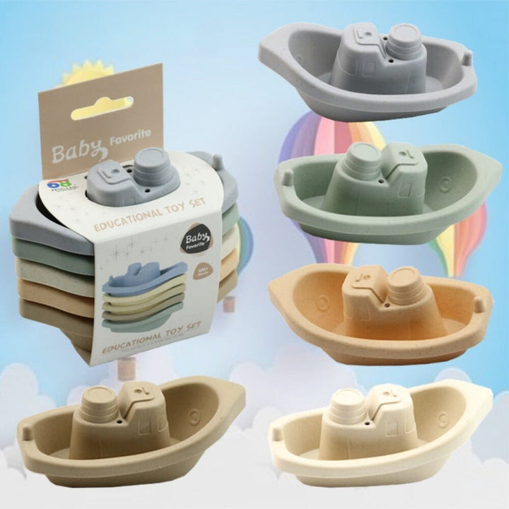 Stacking Boat Bath Toy Set - Fun and Educational for Babies